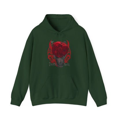 Death Note Apple Hoodie – 100% Cotton Anime Hoodie Featuring Ryuk’s Iconic Red Apple