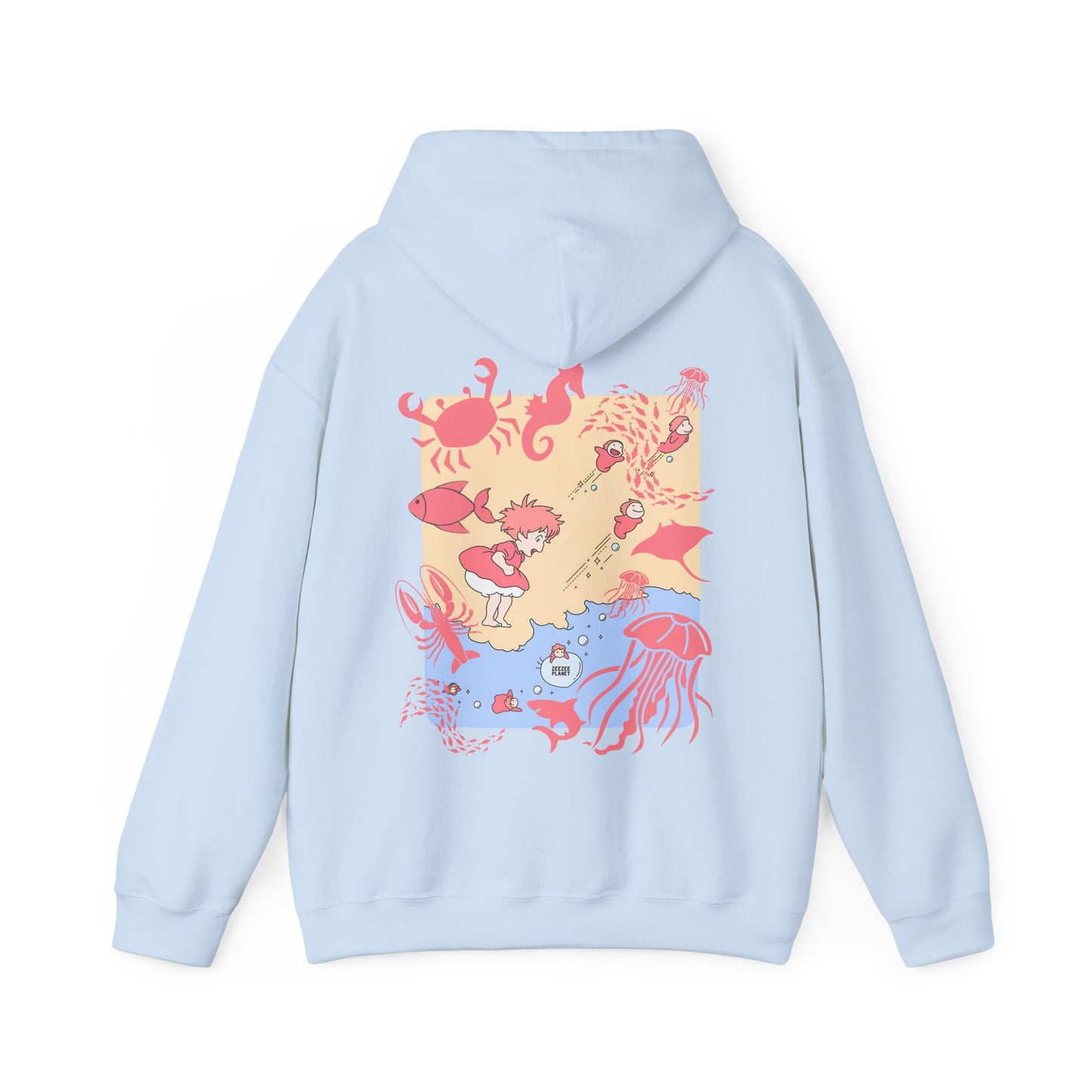 Ponyo Sea World Back Print Hoodie – 100% Cotton Studio Ghibli Ocean Anime Hoodie