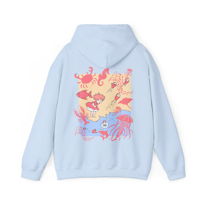 Ponyo Sea World Back Print Hoodie – 100% Cotton Studio Ghibli Ocean Anime Hoodie