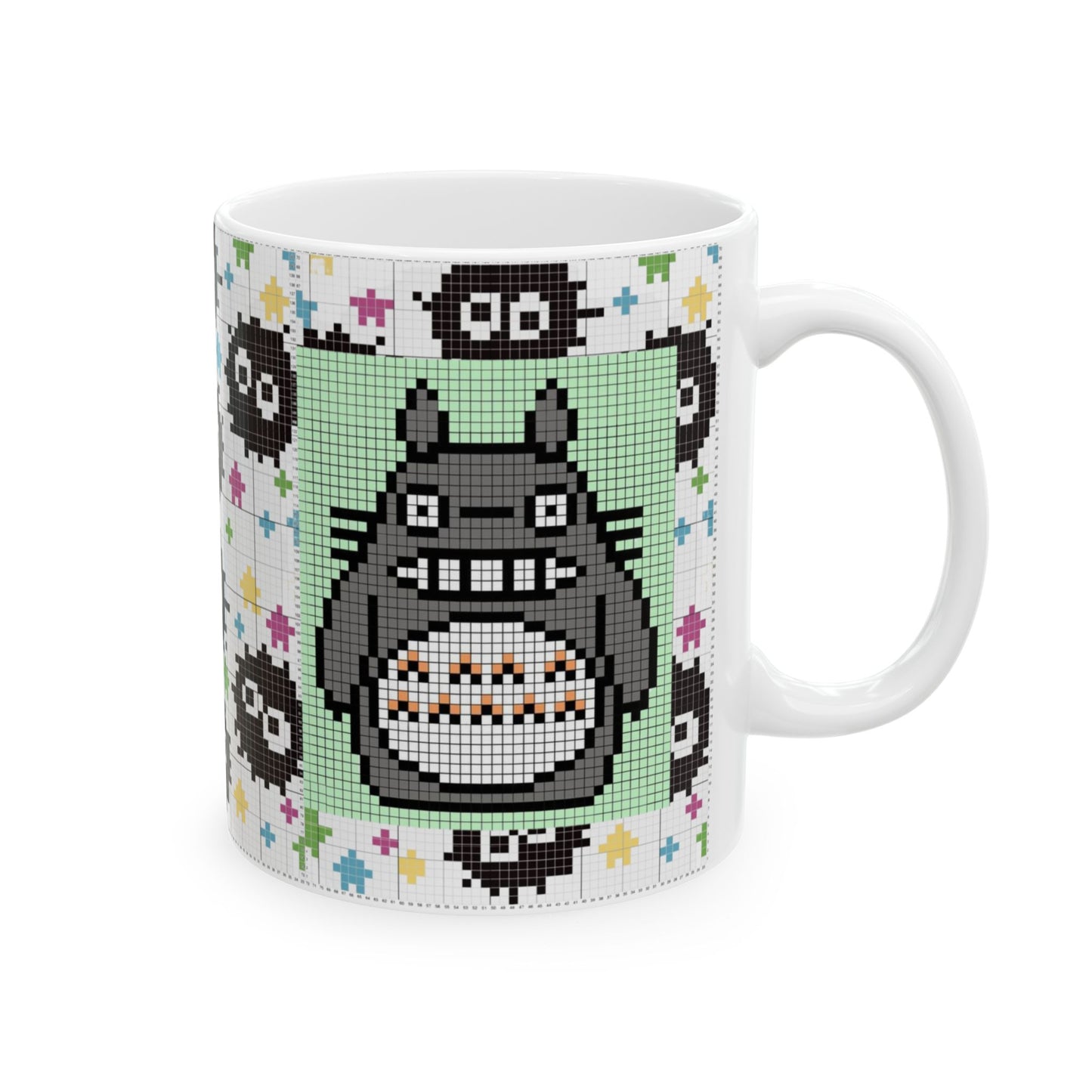 My Neighbor Totoro Pixel Mug – Studio Ghibli Retro Anime Cup 11oz & 15oz – Cute Pixel Art Coffee Gift