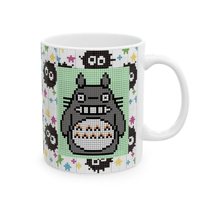 My Neighbor Totoro Pixel Mug – Studio Ghibli Retro Anime Cup 11oz & 15oz – Cute Pixel Art Coffee Gift