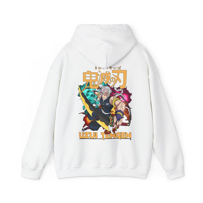 Uzui Tengen Back Print Hoodie – 100% Cotton Demon Slayer Anime Pullover for Kimetsu no Yaiba Fans