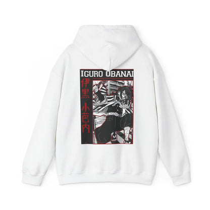 Iguro Obanai Back Print Hoodie – 100% Cotton Demon Slayer Hoodie Featuring the Serpent Hashira