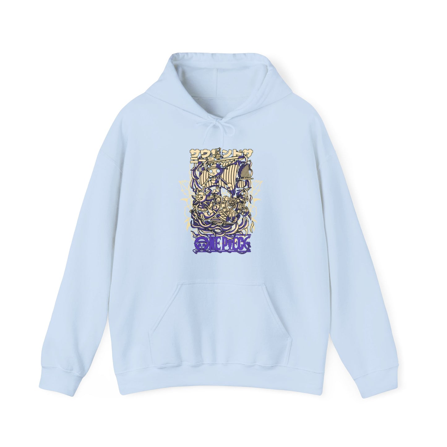 One Piece Ship Hoodie – 100% Cotton Anime Hoodie Featuring Going Merry & Thousand Sunny