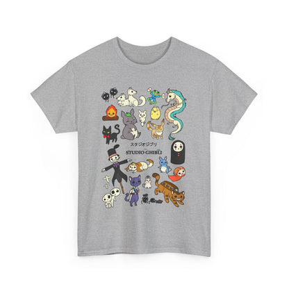 Studio Ghibli Chibi Shirt – Cute Anime Cotton Tee for Ghibli Fans