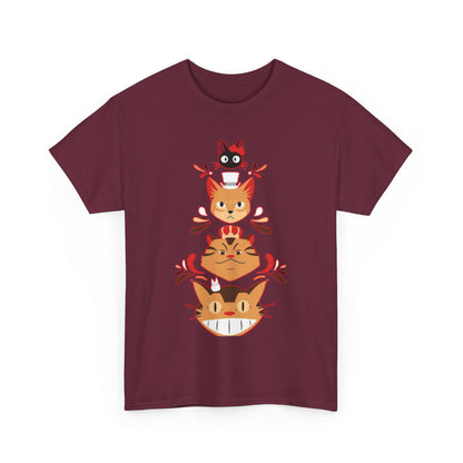 Ghibli Cats T-Shirt – 100% Cotton Anime Cat Lover Tee