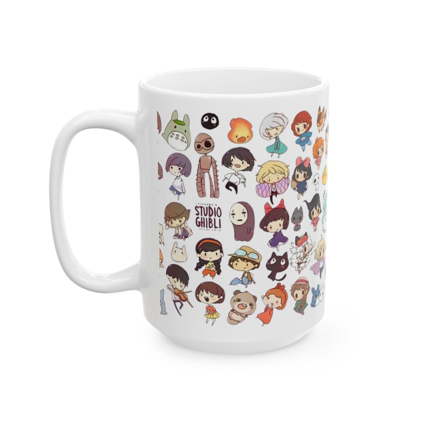 Studio Ghibli Chibi Characters Mug – Cute Anime Coffee Cup – 11oz & 15oz Ceramic Gift for Ghibli Fans