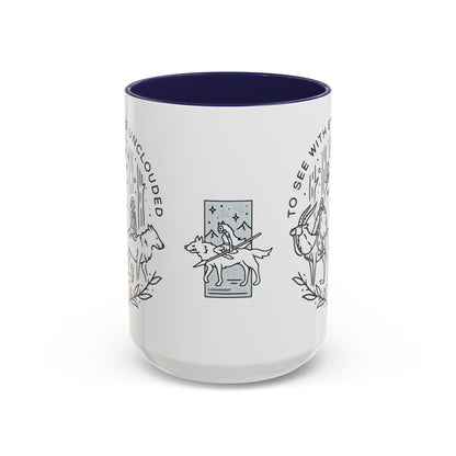 Princess Mononoke Art Accent Mug – Studio Ghibli Coffee Cup with Colored Handle – 11oz & 15oz Ceramic Anime Gift