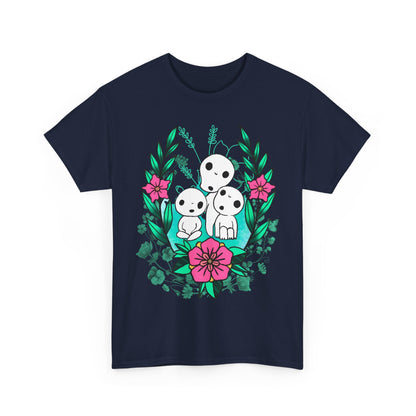 Kodama Flowers Art T-Shirt | 100% Cotton Studio Ghibli Anime Tee