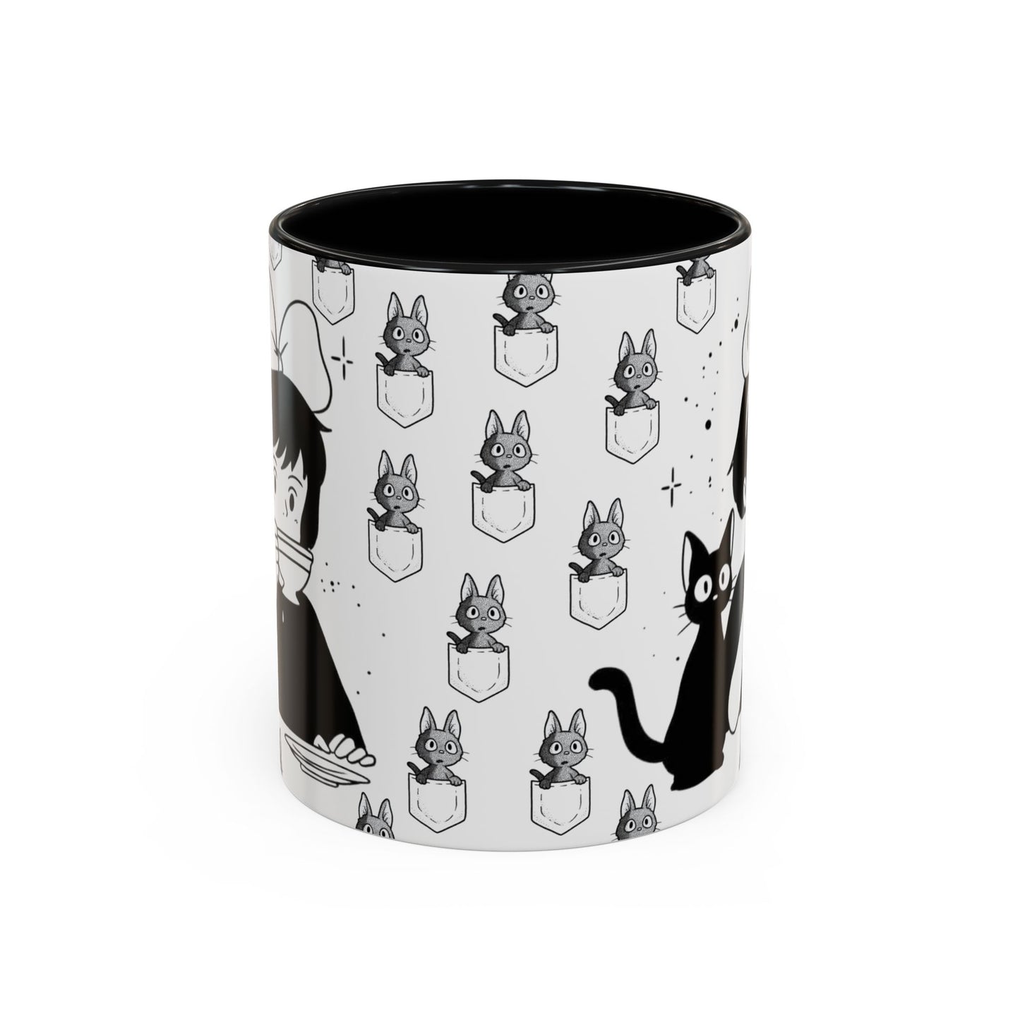 Kiki's Delivery Service Coffee Mug – Studio Ghibli Accent Handle Cup – 11oz & 15oz Anime Gift