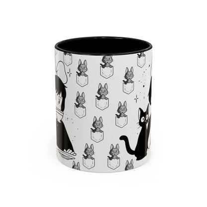 Kiki's Delivery Service Coffee Mug – Studio Ghibli Accent Handle Cup – 11oz & 15oz Anime Gift