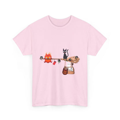 Calcifer Jiji Soot Sprites T-Shirt – 100% Cotton Studio Ghibli Cute Anime Tee