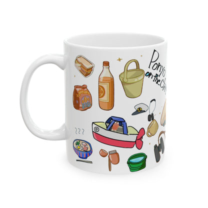 Ponyo Collage Mug – Studio Ghibli Coffee Cup 11oz & 15oz – Cute Anime Gift Featuring Ponyo and Sosuke