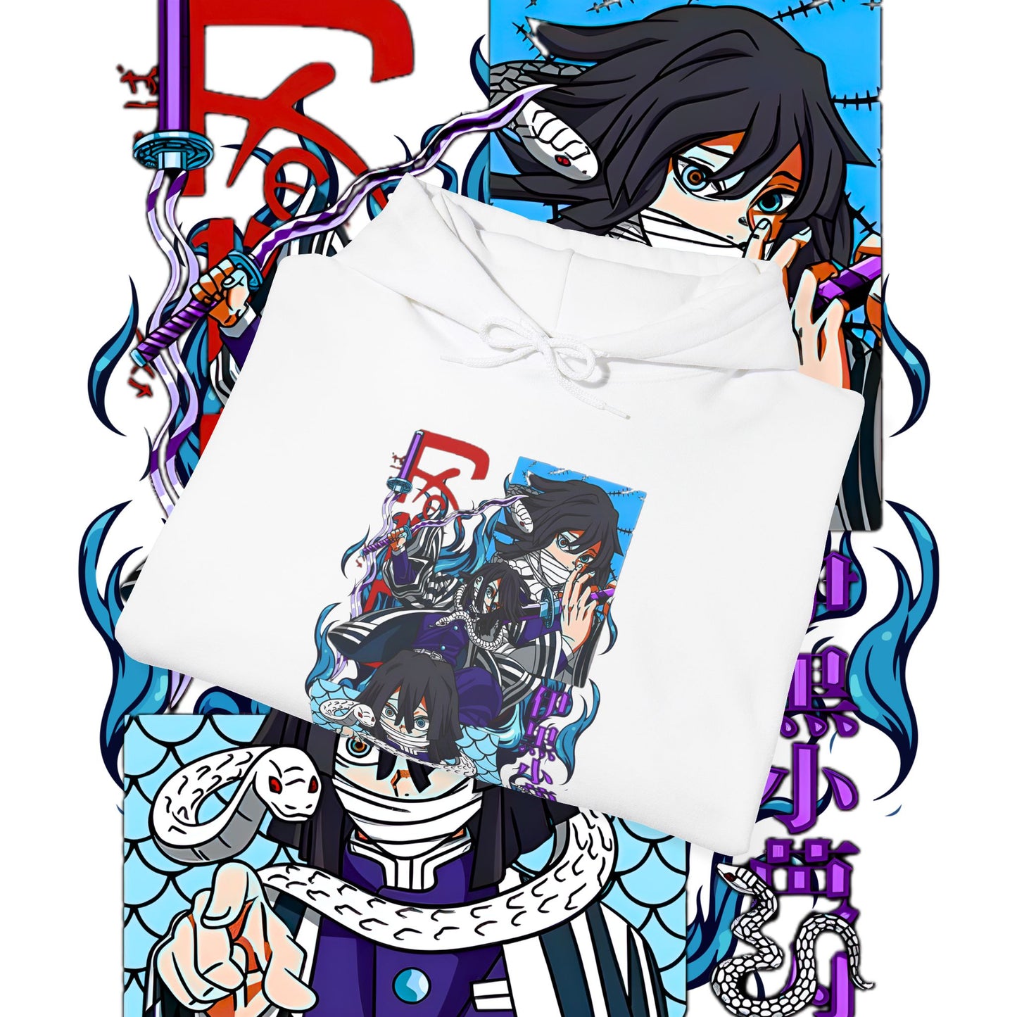 Iguro Obanai Serpent Hashira Hoodie | Demon Slayer Anime | 100% Cotton