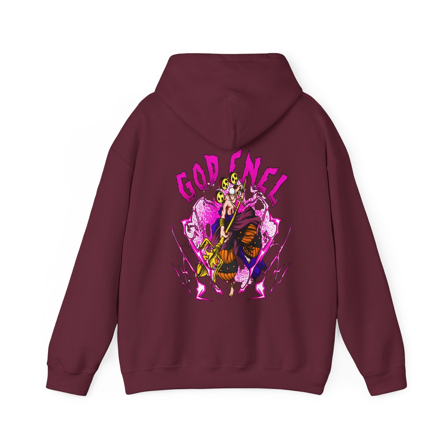 God Enel One Piece Back Print Hoodie – 100% Cotton Anime Hoodie with Thunder God Design