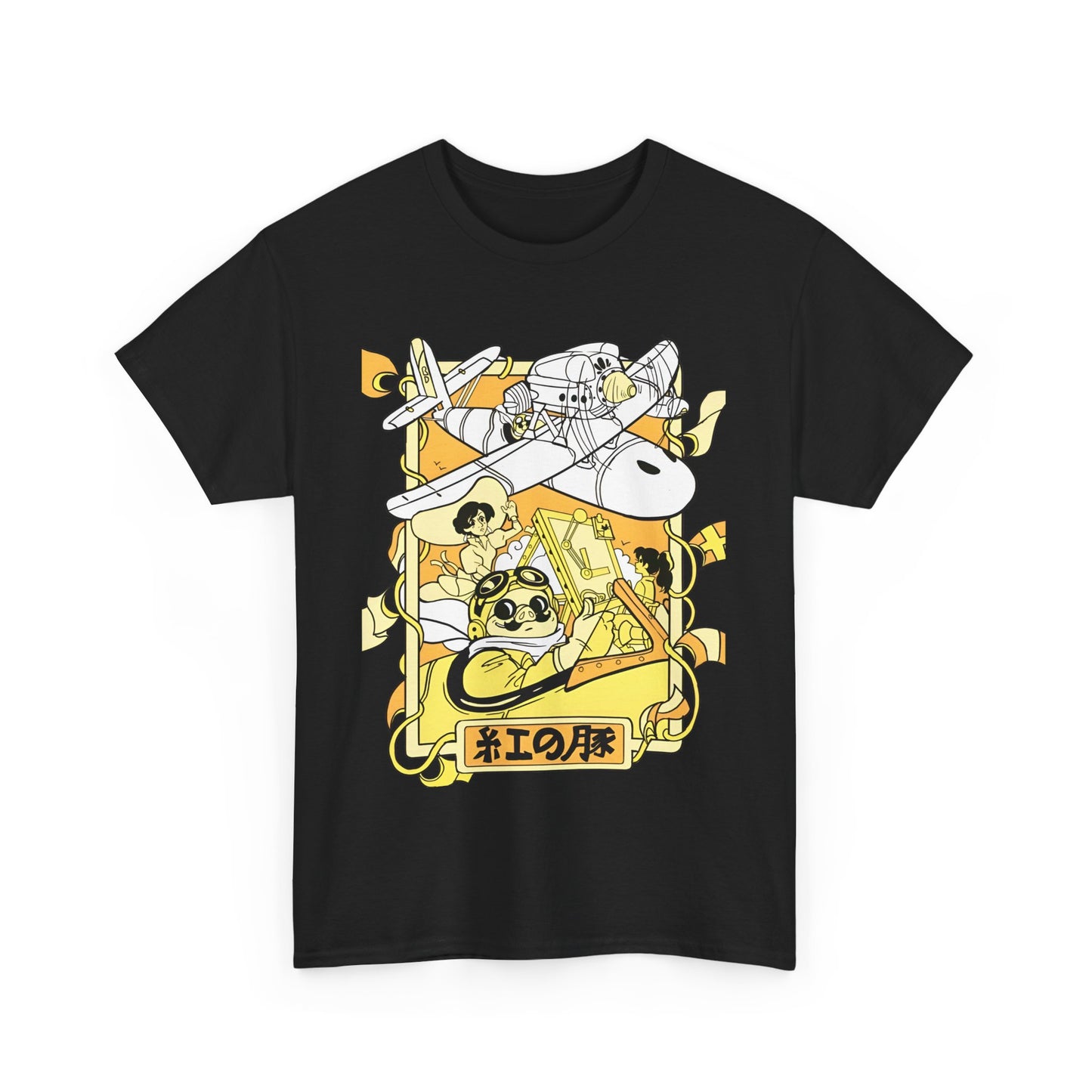 Porco Rosso T-Shirt – 100% Cotton Studio Ghibli Pilot Anime Tee