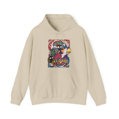 Kiki's Delivery Service Art Hoodie – 100% Cotton Studio Ghibli Anime Pullover for Fans