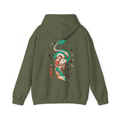 Haku and Princess Mononoke Back Print Hoodie – 100% Cotton Studio Ghibli Anime Sweatshirt