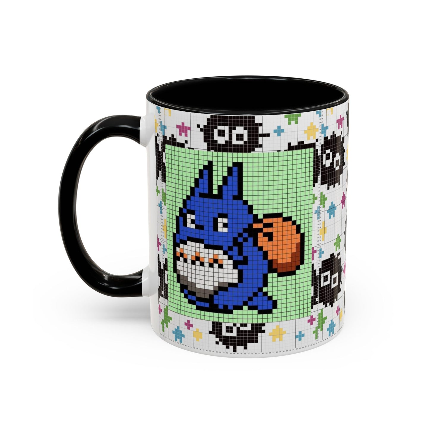 My Neighbor Totoro Pixel Accent Mug – Retro Ghibli Color Handle Cup 11oz & 15oz – Cute Anime Coffee Gift