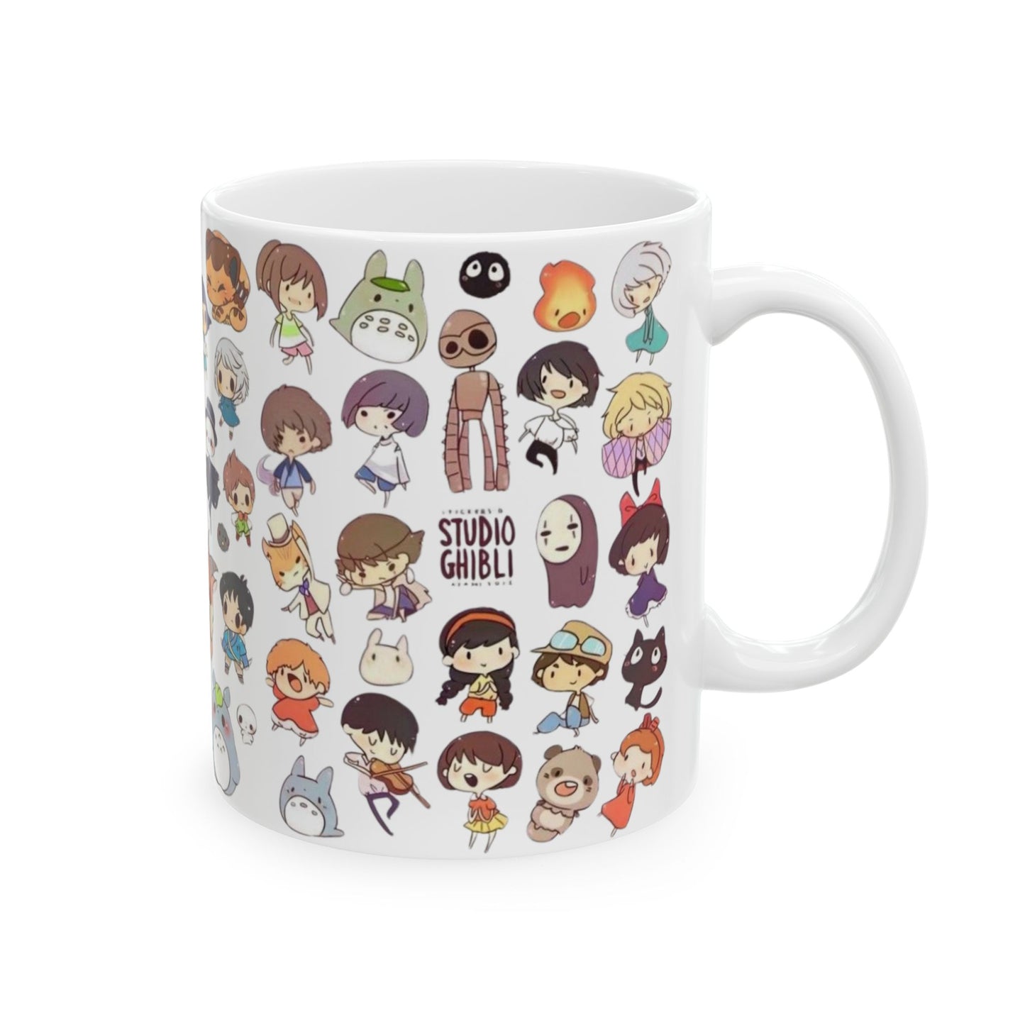Studio Ghibli Chibi Characters Mug – Cute Anime Coffee Cup – 11oz & 15oz Ceramic Gift for Ghibli Fans