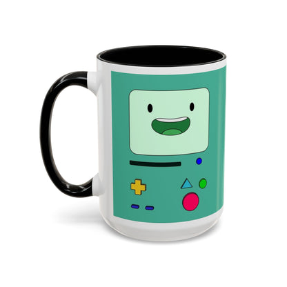 BMO Adventure Time Accent Handle Mug – Colorful Beemo Cup – 11oz & 15oz Ceramic Gift for Cartoon Fans