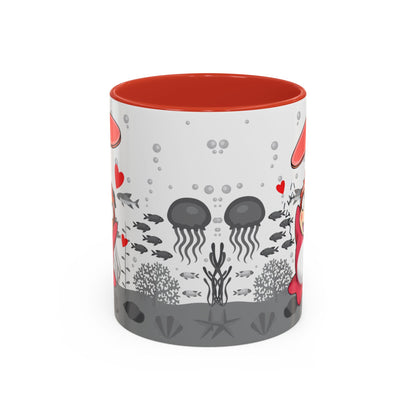 Ponyo Ham Accent Handle Mug – Studio Ghibli Coffee Cup – 11oz & 15oz Anime Gift for Fans