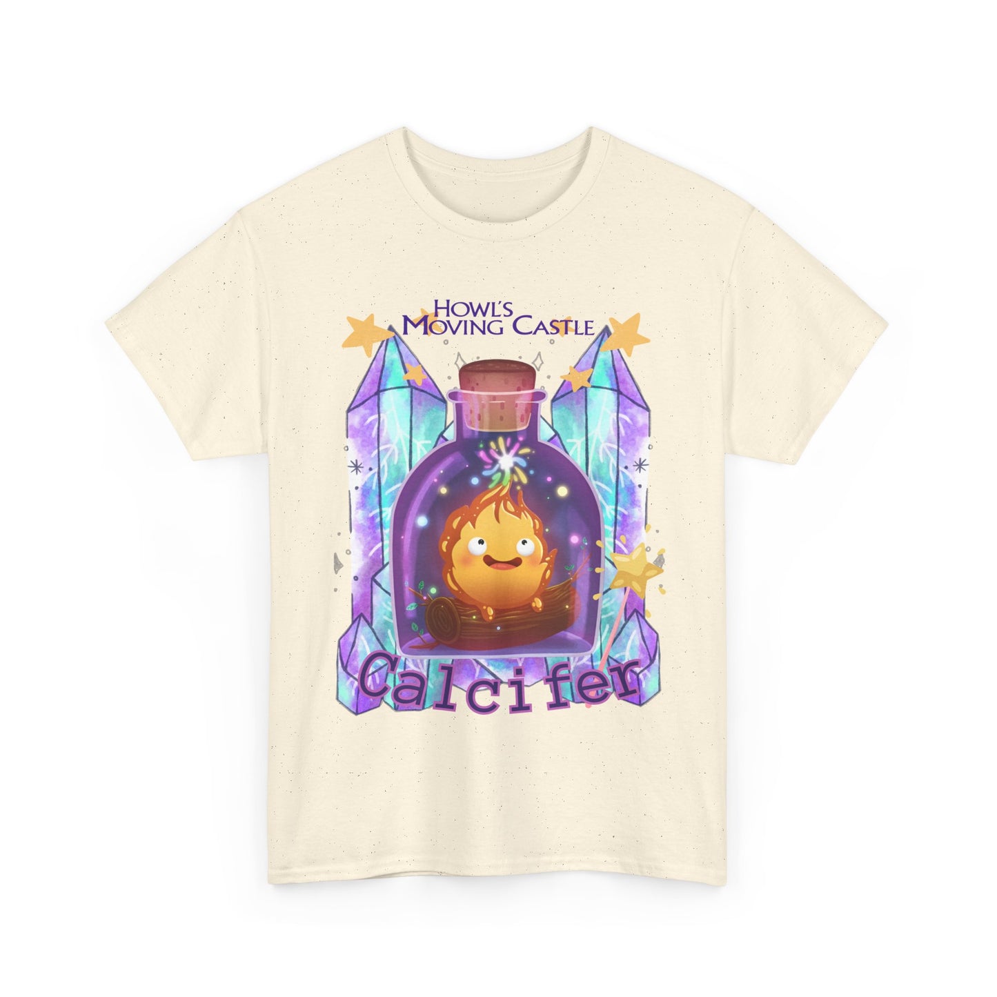 Howl's Moving Castle Calcifer T-Shirt 100% Cotton Studio Ghibli Tee