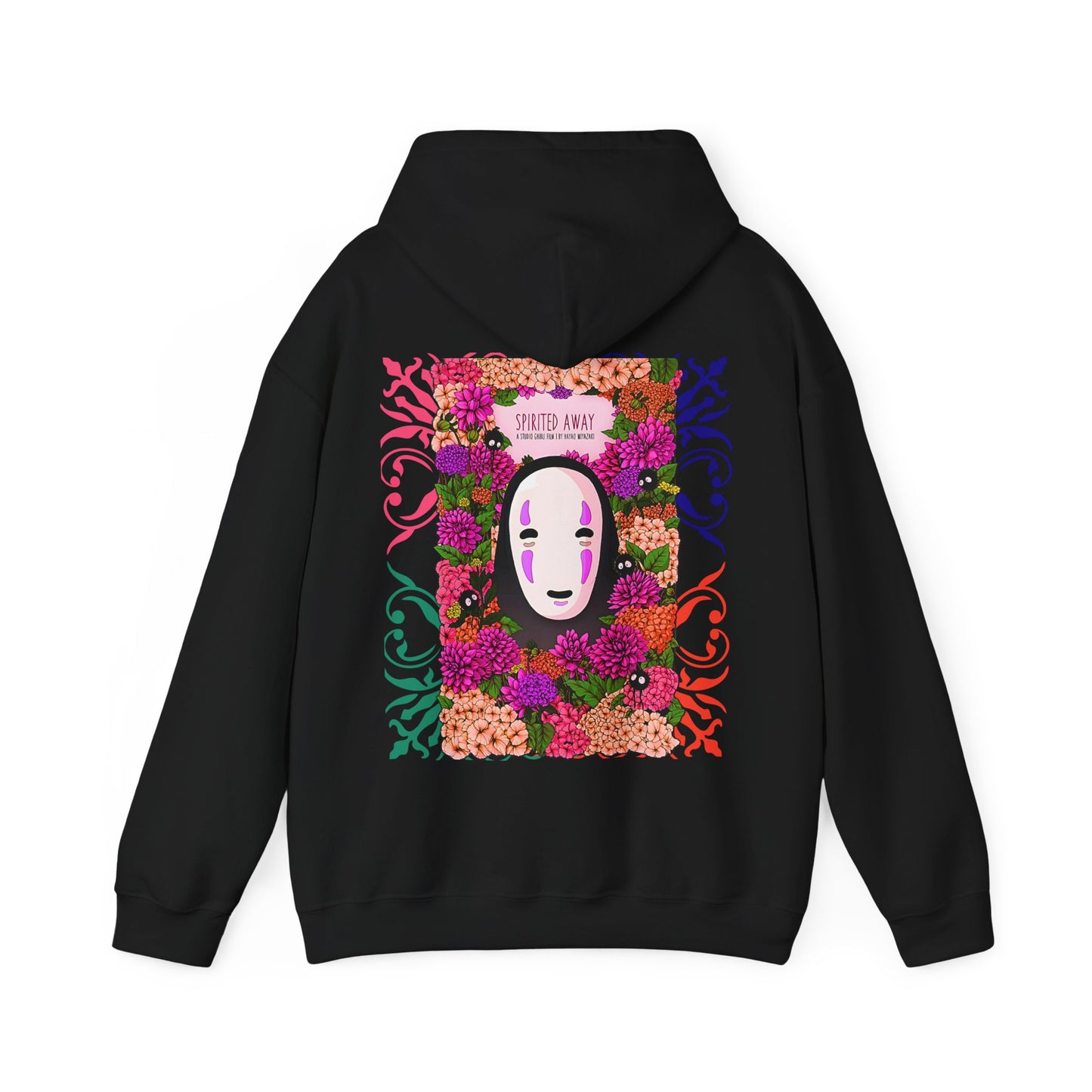 No Face Back Print Hoodie – Spirited Away Ghibli | 100% Cotton Gildan 18500 Anime Hoodie
