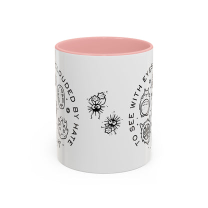 Universe Ghibli Accent Mug – Color Handle Anime Coffee Cup – 11oz & 15oz Studio Ghibli Ceramic Mug Gift