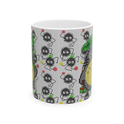 Totoro & Soot Sprites Mug – Studio Ghibli Ceramic Coffee Cup – 11oz & 15oz Anime Gift for Fans