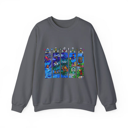 Studio Ghibli Stained Glass Sweatshirt – 100% Cotton Anime Pullover with Vitral-Inspired Design