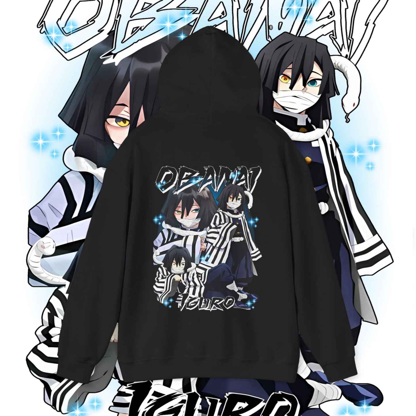 Iguro Obanai Hashira Back Print Hoodie – 100% Cotton Anime Design