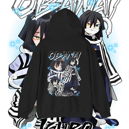 Iguro Obanai Hashira Back Print Hoodie – 100% Cotton Anime Design
