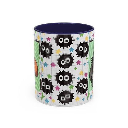 My Neighbor Totoro Pixel Accent Mug – Retro Ghibli Color Handle Cup 11oz & 15oz – Cute Anime Coffee Gift