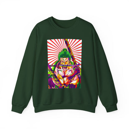 One Piece Zoro Style Sweatshirt – 100% Cotton Anime Pullover for Swordsman Fans