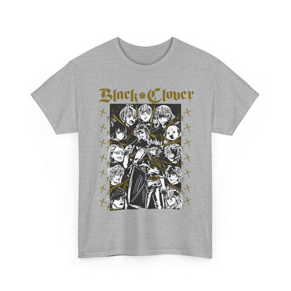 Black Clover Characters T-Shirt – 100% Cotton Anime Tee – Asta Yuno Noelle Shirt for Anime Fans