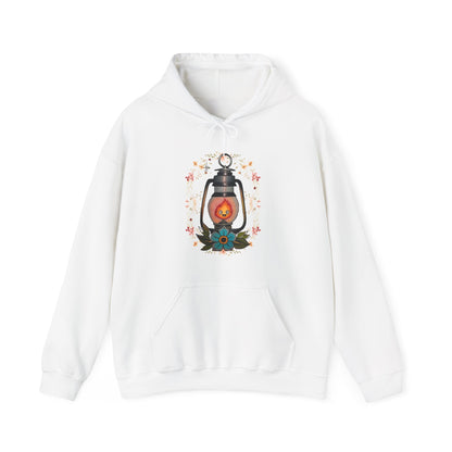 Calcifer Lamp Flowers Hoodie – 100% Cotton Anime Hoodie Inspired by Howl’s Moving Castle