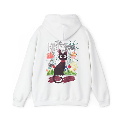 Jiji Collage Back Print Hoodie – 100% Cotton Studio Ghibli Kiki’s Delivery Service Cat Hoodie
