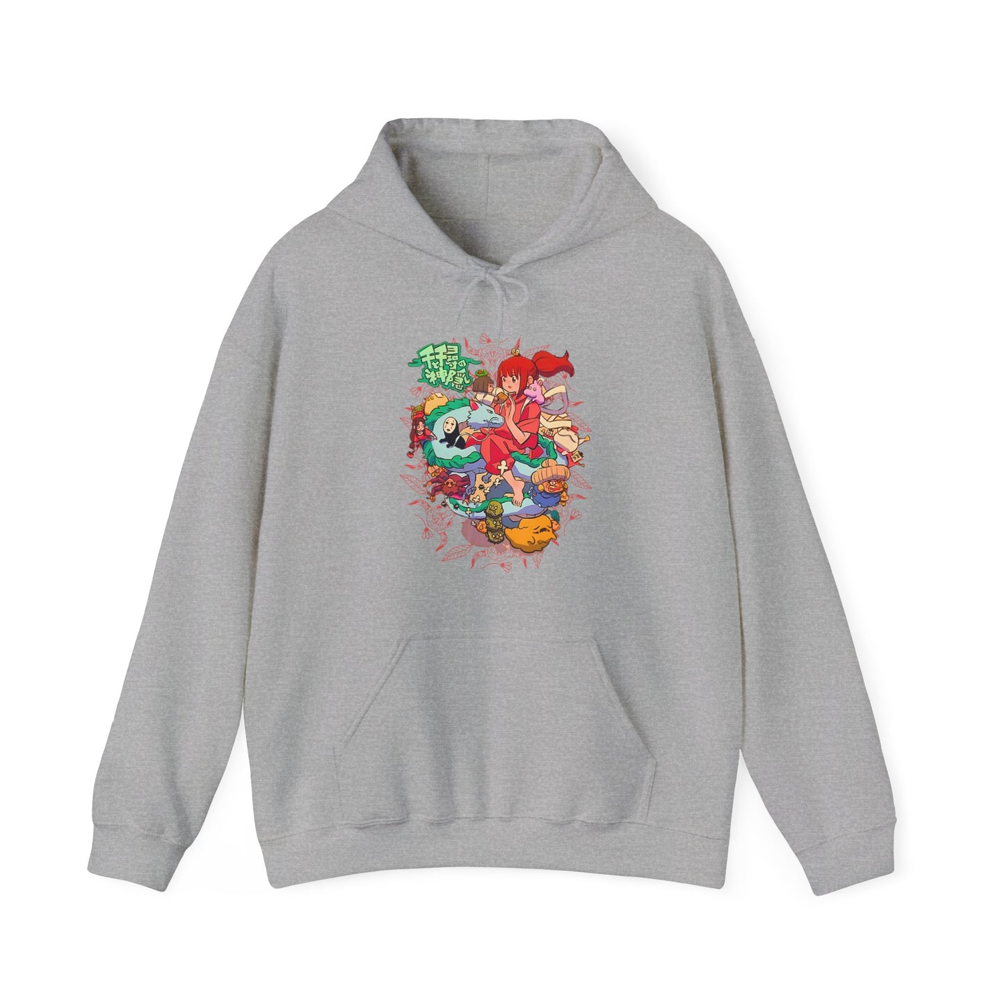 Spirited Away Characters Collage Hoodie – 100% Cotton Studio Ghibli Anime Pullover