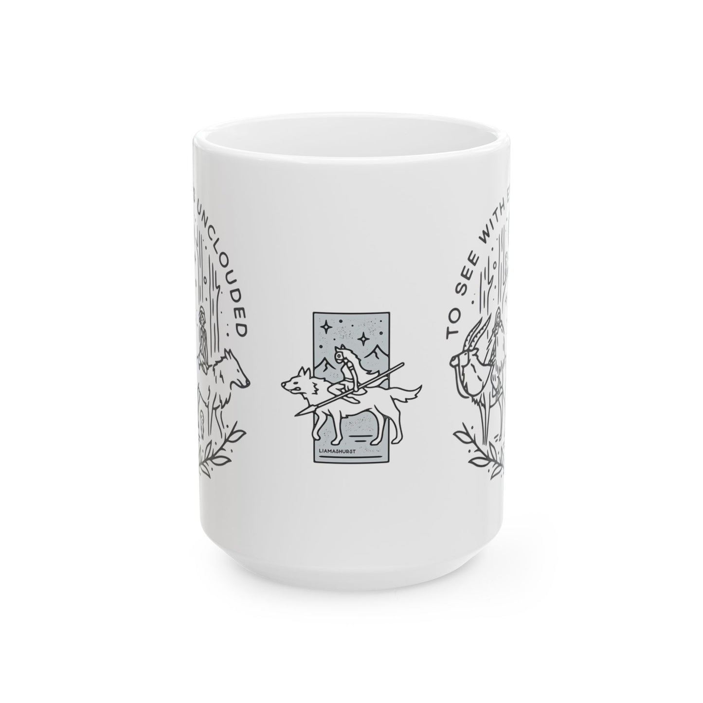 Princess Mononoke Art Mug – Studio Ghibli Ceramic Coffee Cup – 11oz & 15oz Anime Gift for Ghibli Fans