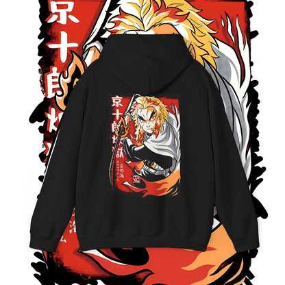 Rengoku Flame Hashira Back Print Hoodie | Demon Slayer | 100% Cotton