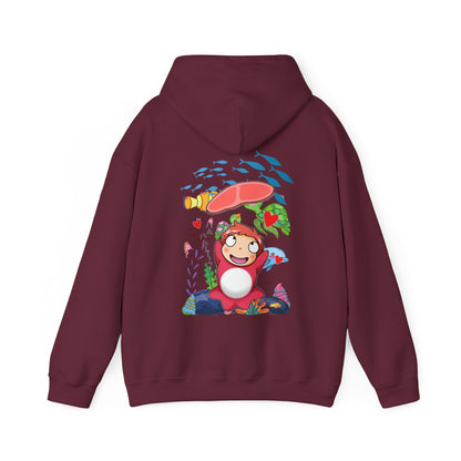 Ponyo Jam Back Print Hoodie – 100% Cotton Studio Ghibli Anime Sweatshirt for Fan