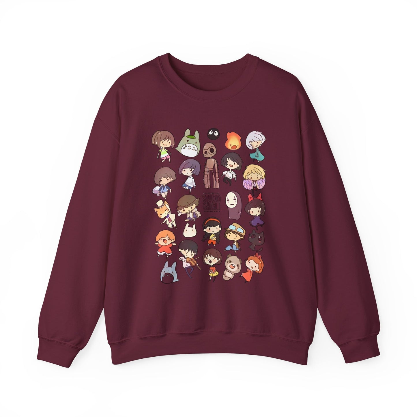 Chibi Studio Ghibli Characters Sweatshirt – 100% Cotton Cozy Anime Pullover for Ghibli Lovers