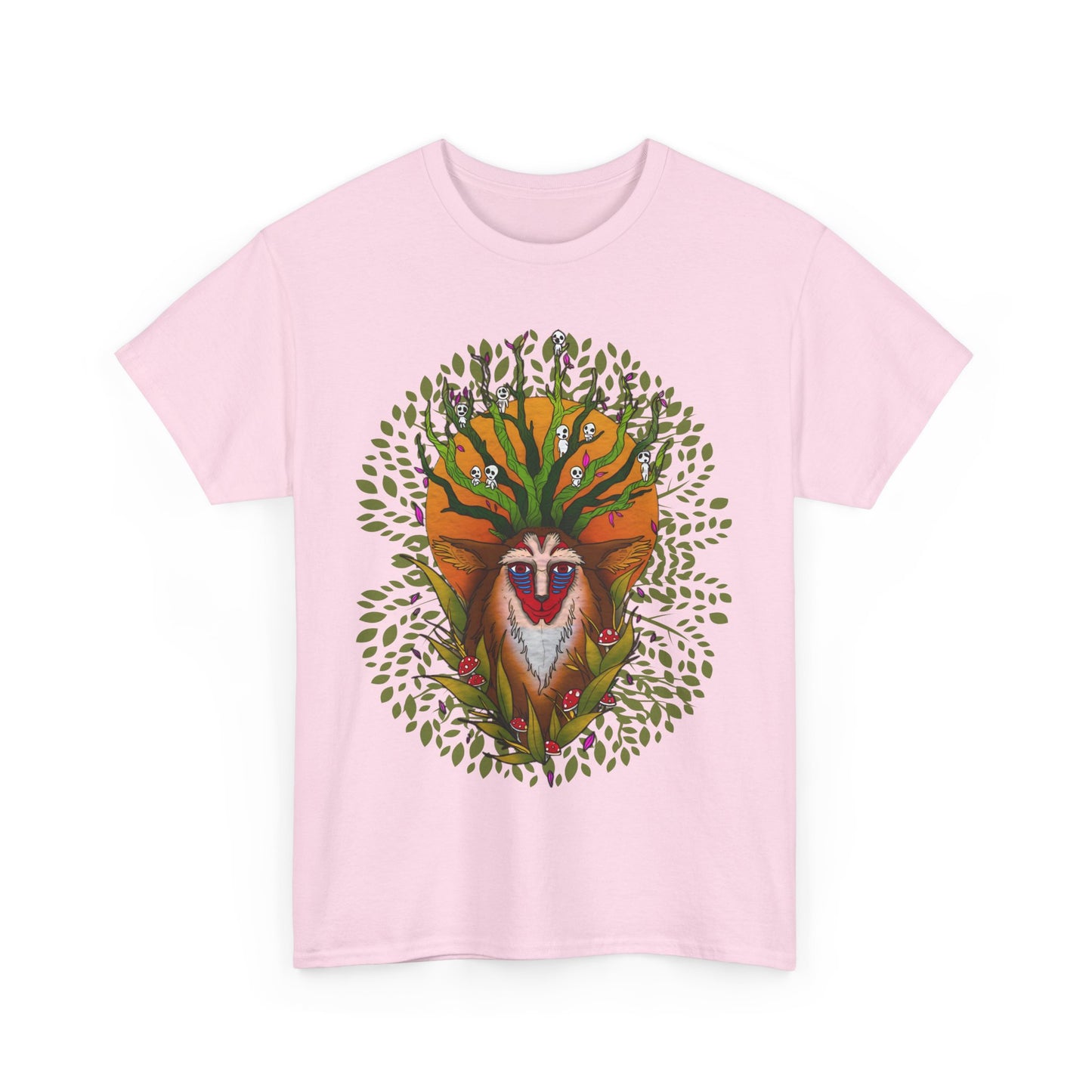 Forest Spirit Ghibli T-Shirt – 100% Cotton Princess Mononoke Anime Tee