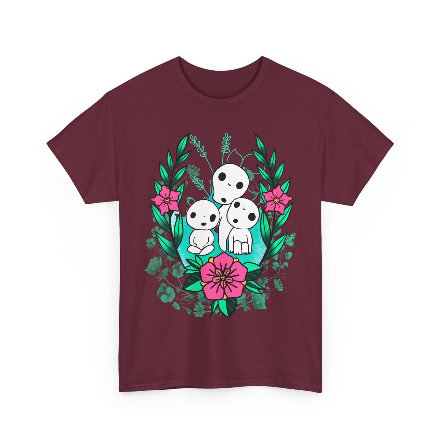 Kodama Flowers Art T-Shirt | 100% Cotton Studio Ghibli Anime Tee