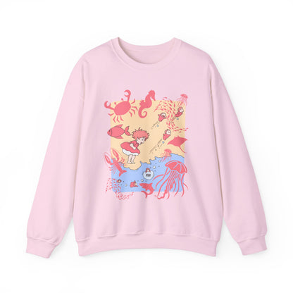 Ponyo Sea World Sweatshirt – 100% Cotton Studio Ghibli Ocean Anime Pullover