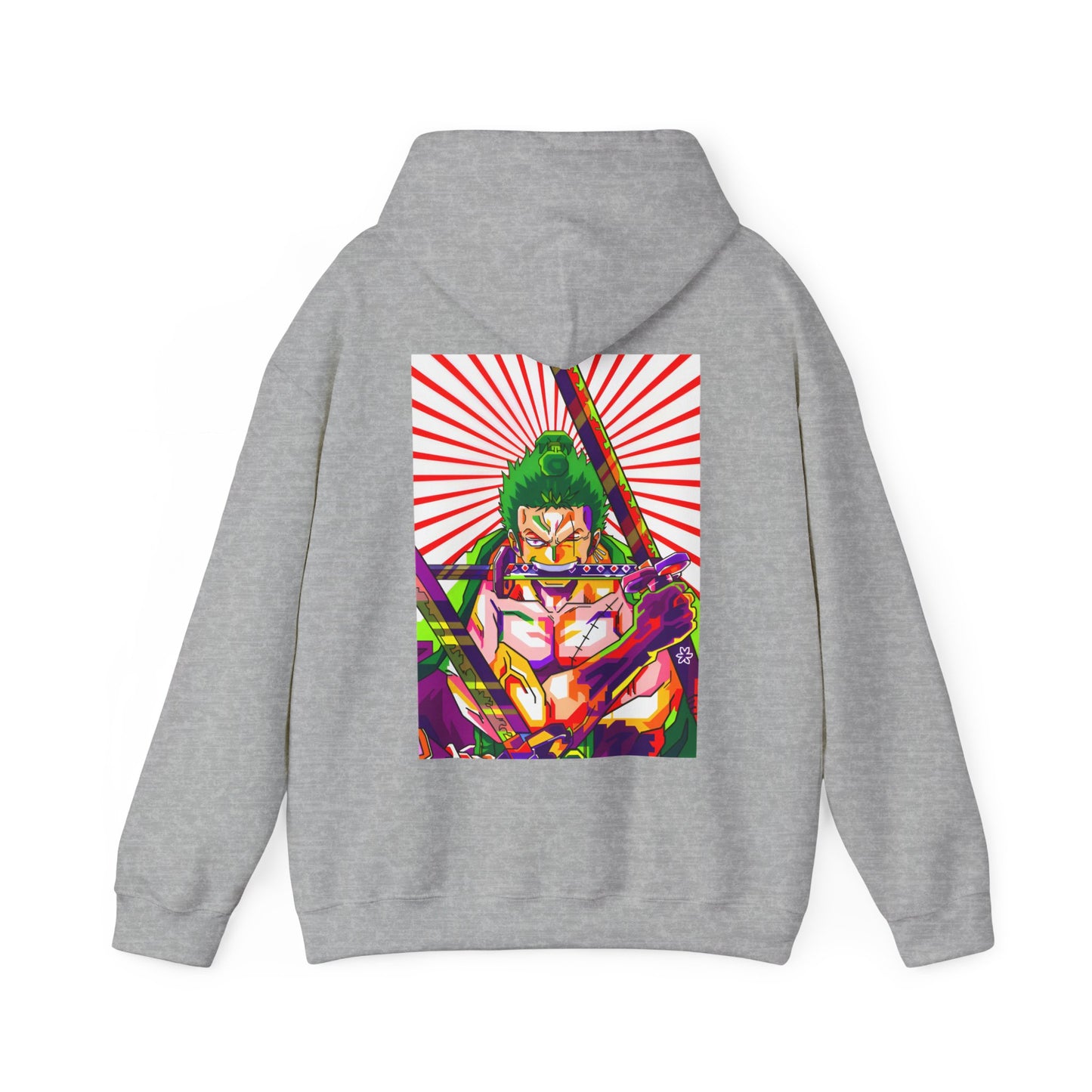 Zoro Style Back Print Hoodie – 100% Cotton One Piece Anime Sweatshirt for True Fans