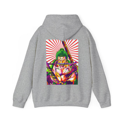 Zoro Style Back Print Hoodie – 100% Cotton One Piece Anime Sweatshirt for True Fans