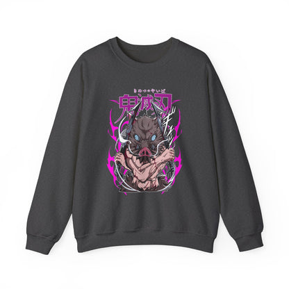 Inosuke Hashibira Demon Slayer Sweatshirt – 100% Cotton Anime Pullover for Boar Head Fans
