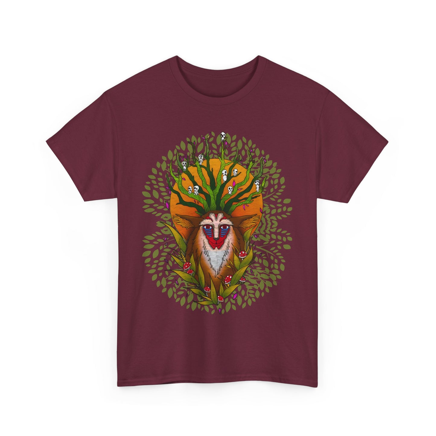 Forest Spirit Ghibli T-Shirt – 100% Cotton Princess Mononoke Anime Tee